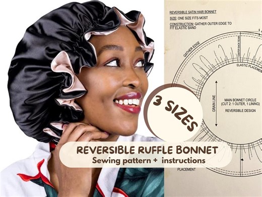 Reversible Bonnet Sewing Pattern | Baby Bonnet Hair Accessory Sewing Pattern Tutorial | Beginner Friendly (PDF Pattern) - Etsy
