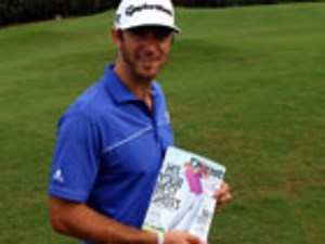 Photo: Dustin Johnson admires himself on our February cover