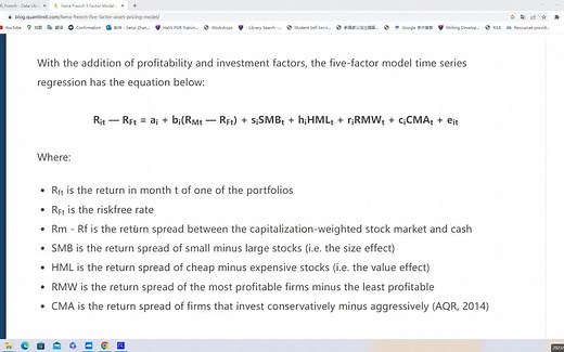 用stata计算CAPM/Fama-French 三因子/五因子模型的超额收益