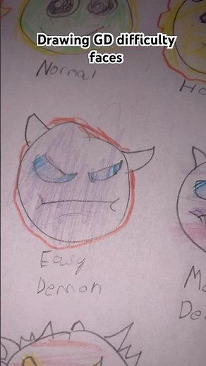 Drawing GD difficulty faces #geometrydash