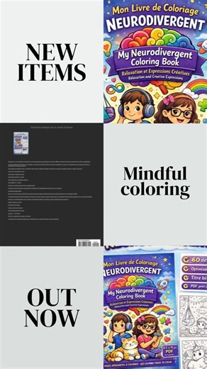 Made for scattered moments and curious hands, mind quieting in 10-minute bursts. THÉ Best neurodivergent coloringbook 💙 $14.99 ✨ - Ready to shop? Check out the link in our bio! #MindfulColoring #NeurodivergentArt #CalmingColoring #ColoringTherapy #CreativeBreaks