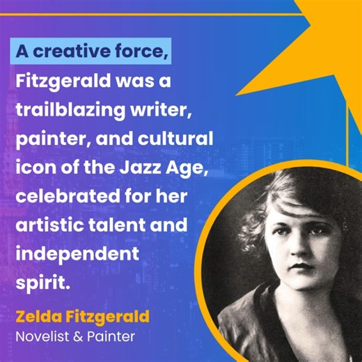 Pivotal Talent Search on Instagram: "Zelda Fitzgerald was an American artist, writer, and cultural icon whose life reflected both the glamour and challenges of the Jazz Age. She was a talented painter, with works that were exhibited and admired during her lifetime, and she studied ballet seriously, even performing professionally. Her literary ambitions culminated in the publication of her novel "Save Me the Waltz," a semi-autobiographical work that showcased her keen insight into human emotion a