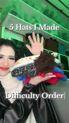 5 Crochet winter hats I made. Patterns are up for free on my youtube channel ❄️🌨️ #crochet #winter #wintercrafting #fashion #alt