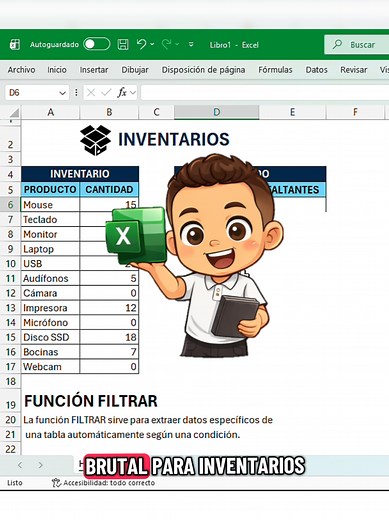 Con FILTRAR hice un inventario automático en segundos #Excel #word #windows #computacion #informatica