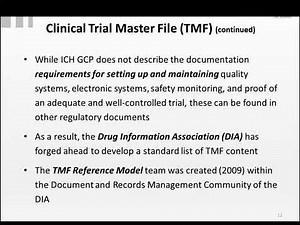 Clinical Trial Master File TMF and Electronic Trial Master File eTMF