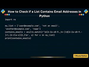How to Check if a List Contains Email Addresses in Python