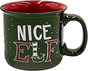 Lazy One Novelty Mugs, Funny Gift Mug for Family, Friends, or Coworkers in your Office, Camping (Nice Elf)