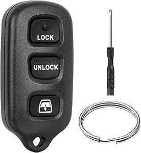 Key Fob Shell Case for Toyota 4Runner 1999 2000 2001 2002 2003 2004 2005 2006 2007 2008 2009/Sequoia 2001-2007 HYQ12BBX HYQ12BAN HYQ1512Y 4 Button Keyless Entry Remote Car Key Pad Cover Replacement