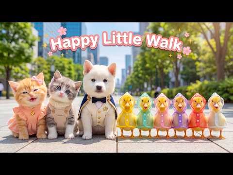 Ducklings Had the Best Day with Two Kittens & a Puppy 🐥🐾🌸 | Melunnira Friends