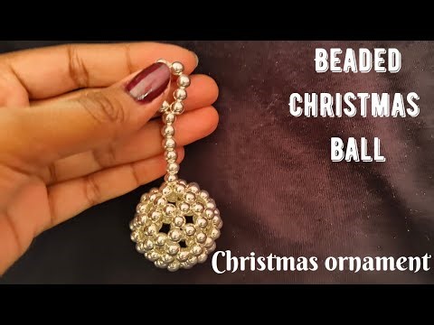 Beaded christmas ornament/ मोत्याचा बॉल #beaded christmas ball #beaded ball #motyacha ball