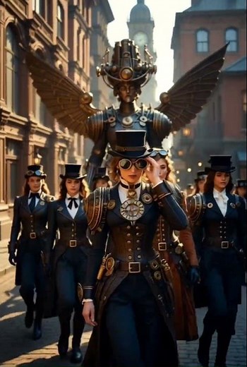 Steampunk girls parade