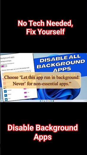 ⚡Fix #2 How to Disable Background Apps | Speed Up Your PC Fast 💻#shortsfeed #windows #computertips