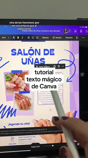 tutorial para usar el texto mágico de Canva pro