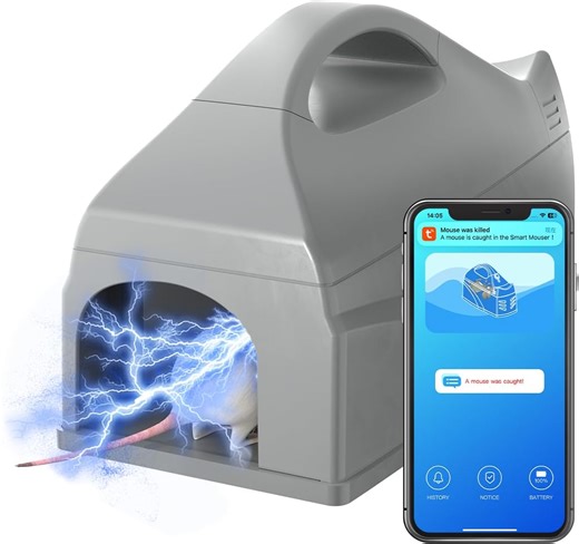 Electric Smart Mouse Traps Indoor for Home, GreenVation WiFi Humane Rat Trap with App Push Notification, No Touch Mice Zapper Rodent Killer