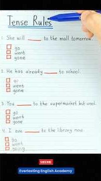 Tense Rules of Various Tenses 📝✨