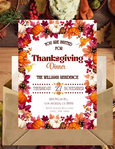 🦃✨ Make your Thanksgiving celebration unforgettable starting with the invite! Our digital Thanksgiving invitations are designed to impress your guests before the first bite of turkey. 🍁💌 Instant download. Easy to customize. Ready to send! Visit www.partyfavorfairies.com to shop this invite and explore all of our beautiful holiday digitals! 🎉🧡 #ThanksgivingInvite #DigitalInvitation #PartyFavorFairies #HolidayHosting #Thanksgiving2025