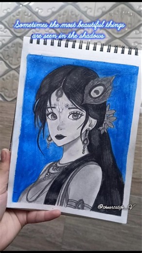 Where shadows create the real magic 🖤 #art #drawing #radharanisketch #painting #sketch #radhakrishn