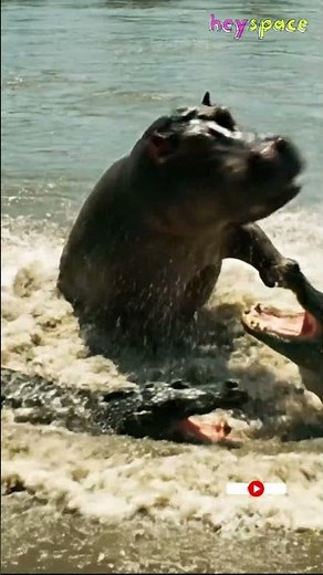 Hippo vs Crocodiles Violent Water Fight 🦛🐊