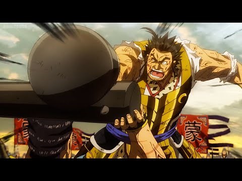 キングダム | 息子が切りつけられたのを見て、蒙武は汗明の頭を打ち、決闘に勝つために彼を仕留めた,Mon Bu finishes Kan Mei to win the duel