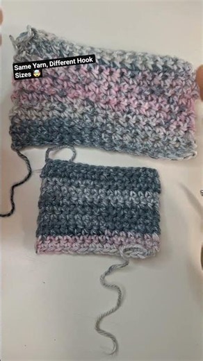 Same Yarn, Different Hook Sizes 🤯 crochet for beginners #crochet