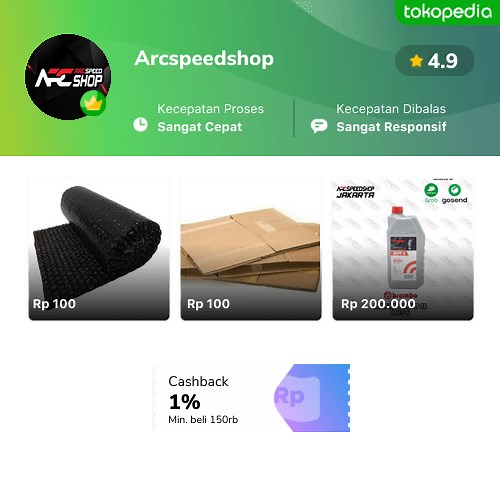 Toko Arcspeedshop Jakarta Online - Produk Lengkap & Harga Terbaik | Tokopedia
