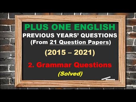 Plus One English Grammar| Plus One English Grammar Questions & Answers