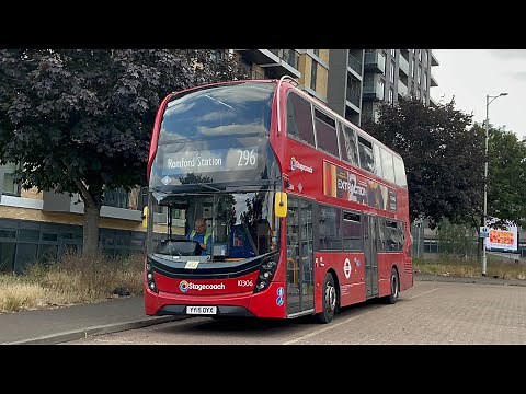 FRV. Stagecoach London Route 296. Ilford Broadway - Romford Station. E400 MMC 10306 (YY15 OYX)