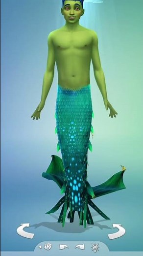 Luca as a Sea Monster in the Sims 4 #sims4 #luca #pixarmovie
