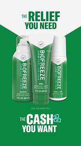 The relief you need, the cash you want. Buy Biofreeze and receive $3 cashback in three easy steps. | Biofreeze