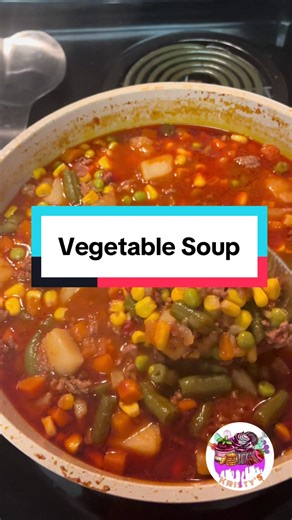 Vegetable 🥕 🌽 Beef Soup 🥣 This cold 🥶 winter storm brewing calls for homemade soup! Here’s the Recipe: Ingredients: -1 Small Yellow Onion 🧅 (diced) -1-2 Tbsps Minced Garlic 🧄 -1 Lb Ground Beef -1 packet Lipton Beefy Onion soup -8 oz can tomato sauce -14.5 oz can diced tomatoes in tomato juice -12 oz bag of frozen mixed vegetables (carrots, green beans, corn, and peas) -8.5 oz can of corn -32 oz beef broth -2 large russet potatoes (or 4 small potatoes) -your favorite seasonings (I used salt