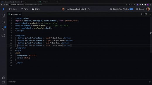 Theming with VueUse useDark and useColorMode