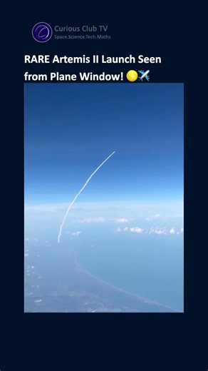 SLS Orion Launch to Moon as seen from Plane Window #aviation