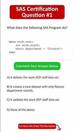 SAS Certification Questions | Question - 1