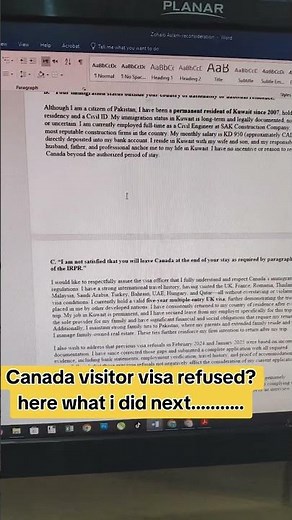 Canada Visa Refused? Sample Reconsideration Letter That Works