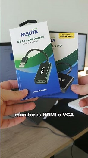 Conversores USB a HDMI o VGA Nisuta