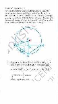 Class 9 Maths Circles | Ex 9.2 Q5 | Real-Life Geometry Problem with Triangle Inside a Circle