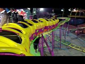 Wacky Worm POV Ride On Fun Kid Rollercoaster at Fiesta Event Carnival in San Antonio Texas 4K Video