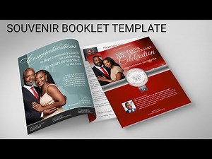 Church Souvenir Book Template, Canva, Red Silver, Pastor and Church Anniversary 24 Page, 8.5x11"