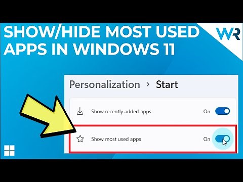 How to Show or Hide Most Used Apps in the Start Menu on Windows 11
