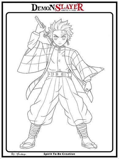 Demon Slayer Printable Coloring Page | Relaxing Art #coloringadventure #art