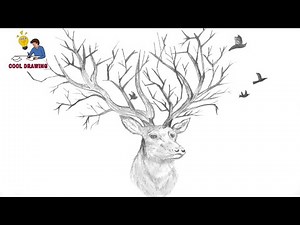 Creative drawing ideas | How to draw a deer | Deer drawing | Cool drawing ideas