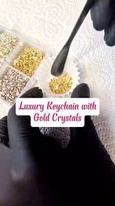 🔥 Luxury Keychain with Gold Crystals 💎 Epoxy Resin Crystal Clear ➡️ Teexpert Resin Art #resinartist #resincraft #resinobsession #resinkeychains #luxuryaccessories #resinproject #keychainsforsale #epoxyart #epoxyartwork #handmade #handmadegifts #glitteringresinart | Glittering Resin Art
