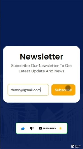 Create a Modern Newsletter UI in HTML & CSS #Coding #WebDev #HTMLCSS #Developer #ShortsTutorial