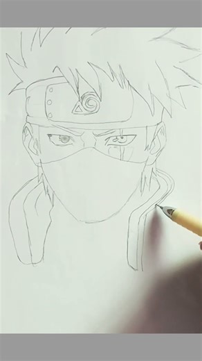 How To Draw Kakashi ✏️ | Easy Line Art Sketch Shorts