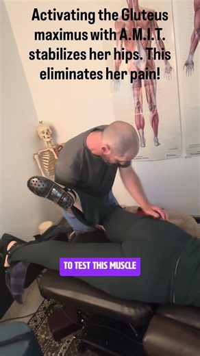 Activating her glute muscle eliminated her back pain. Watch How!!! #muscleactivation #chiropractic