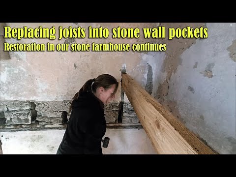 New Joists And Wall Plate Into Original Stone Wall Pockets: Renovating an Irish stone farmhouse