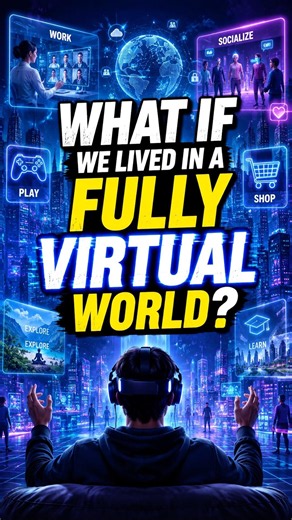 What If We Lived in a Fully Virtual World? 🌐🤯#WhatIf #VirtualReality #SimulationTheory #FutureTech