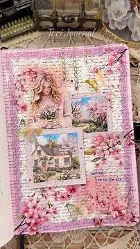 ASMR journal spring🌸🏡🦋🌷🍃💗☀️|#asmr #scrapbooking #journal #journaling #fyp #diy #pink #spread