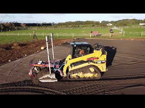 Horse arena filled and levelled with skid steer and laser guided leveller kit