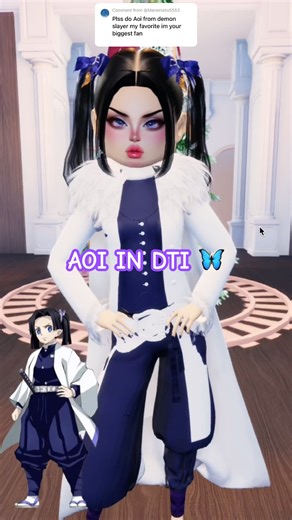 Recreating Aoi Kanzaki in Roblox DTI 🦋✨ | Demon Slayer Outfit #dresstoimpress #dti #robloxshorts